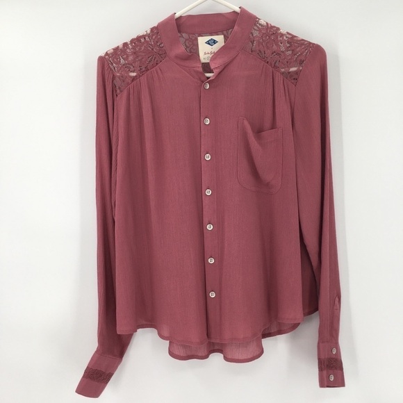 Wild Blue by Sadie Robertson Tops - Sadie Robertson Pink Button Down Shirt